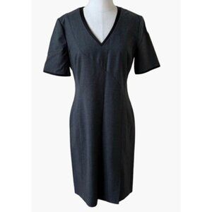 Hugo BOSS Dasenna Sheath Dress Women's Size 8 Charcoal Grey Virgin Wool Half sle